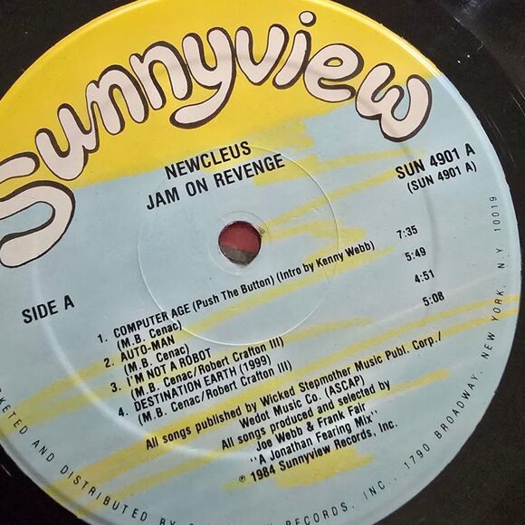 Newcleus - Jam On Revenge - Sunnyview - SUN 4901 - 12" Vinyl Record Lp - 1984 - Picture 5 of 8